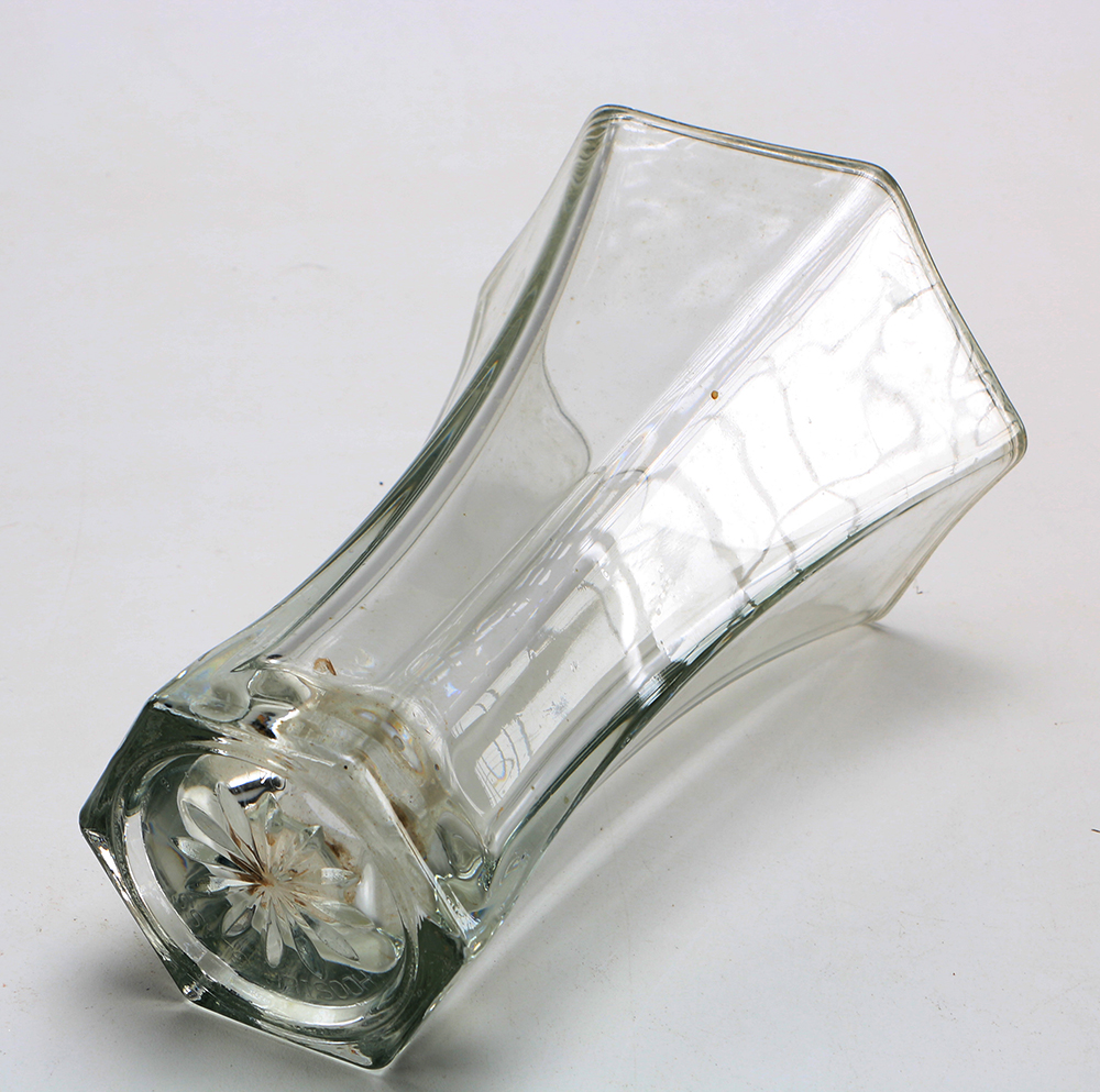 Hexagonal Hoosier Glass Vase