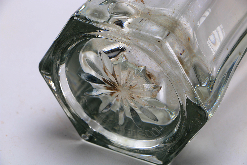 Hexagonal Hoosier Glass Vase