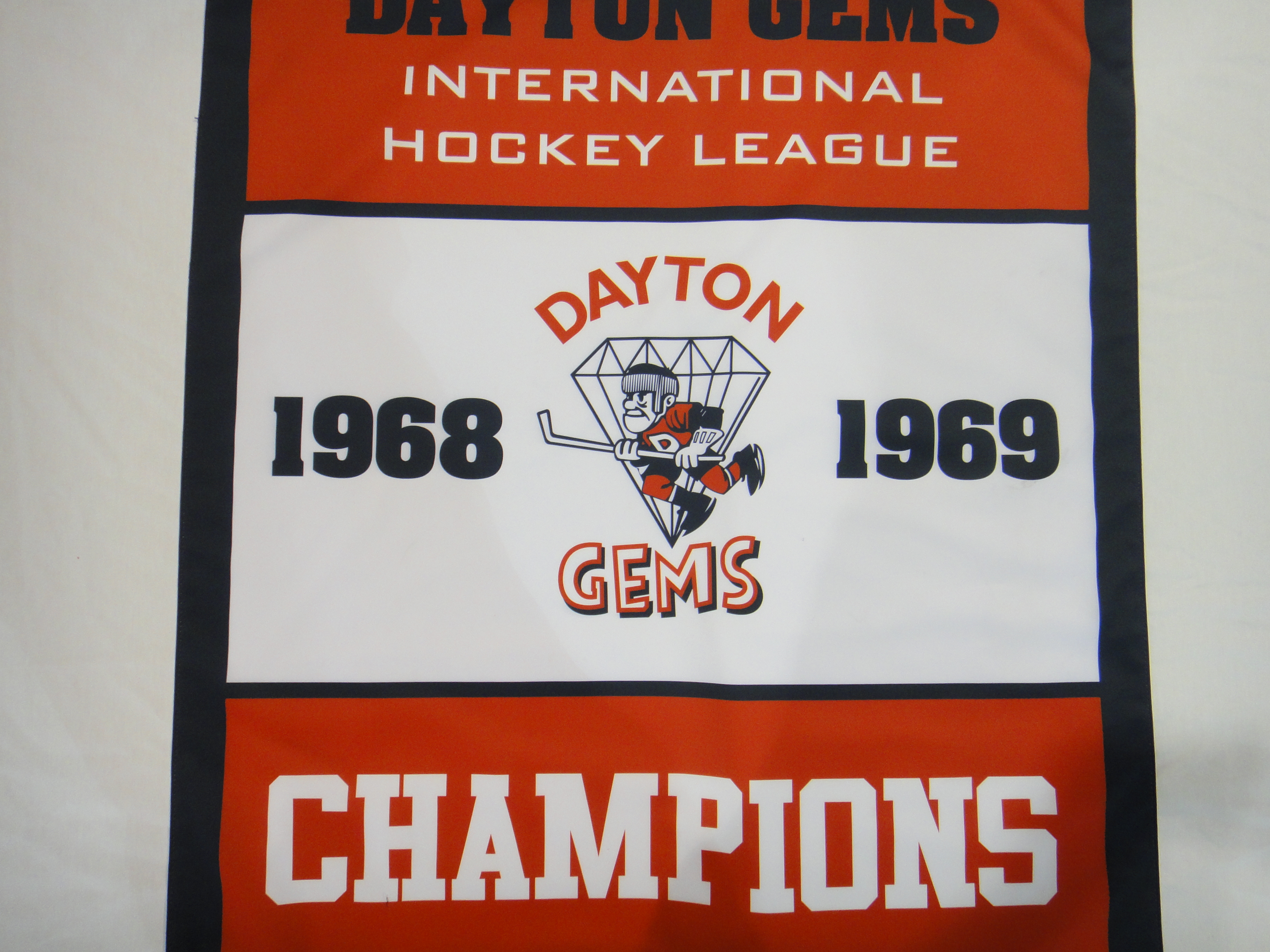 Dayton Gems 1968-1969 Championship Banner