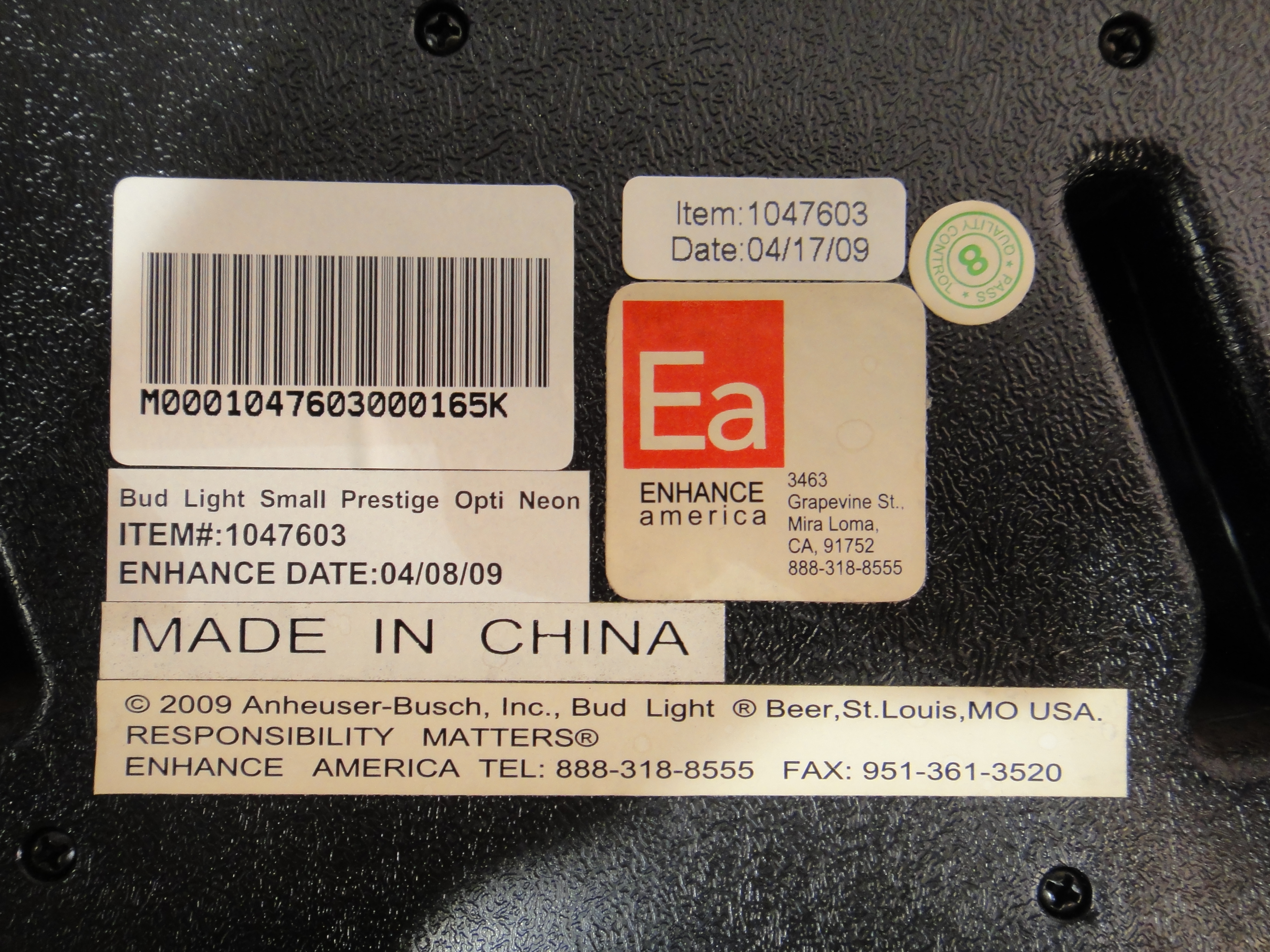 Bud Light Prestige Opti Neon Lighted Sign