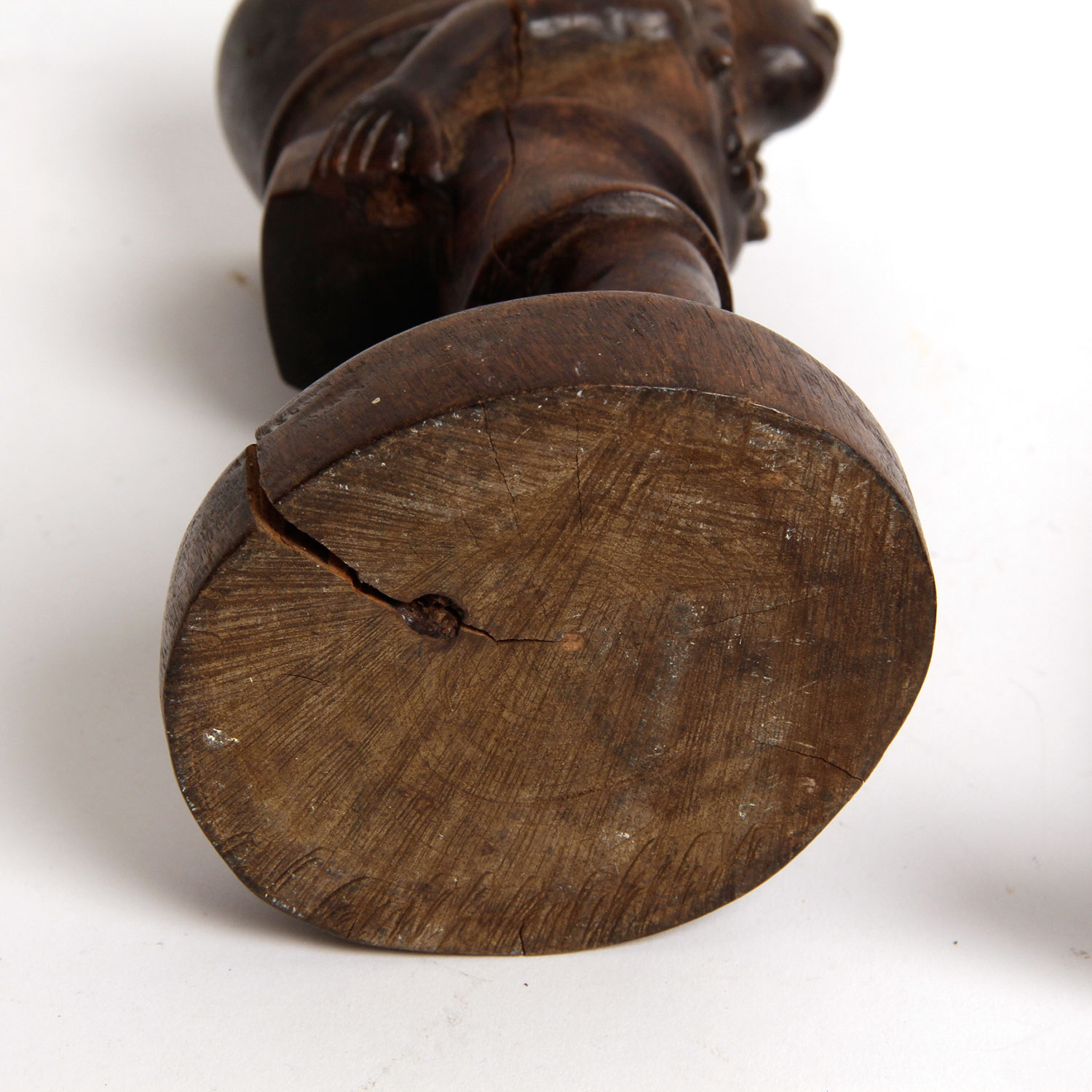 Carved Native American Figurine and Modern Statue