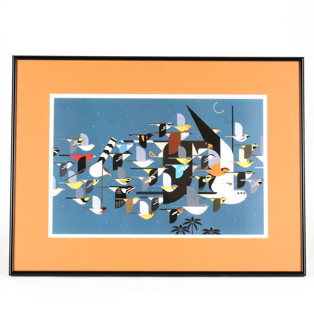 Charley Harper Signed Offset Lithograph "Missing Migrants"