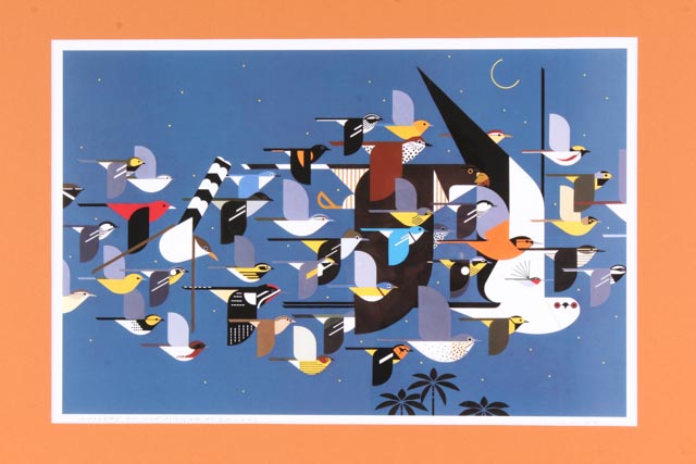Charley Harper Signed Offset Lithograph "Missing Migrants"
