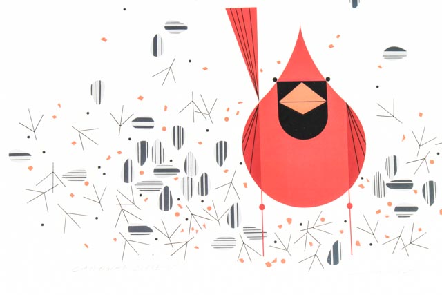 Charley Harper Signed Cardinal Offset Lithograph