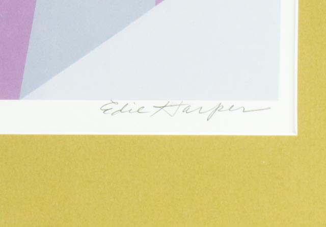 Edie Harper Signed Offset Lithograph "Cat In Hatbox"