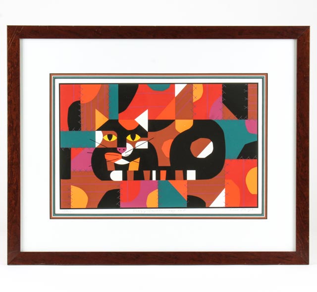 Edie Harper Limited Edition Serigraph "Crazy Quilt Crazy Cat"