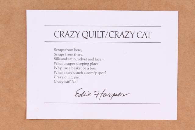 Edie Harper Limited Edition Serigraph "Crazy Quilt Crazy Cat"