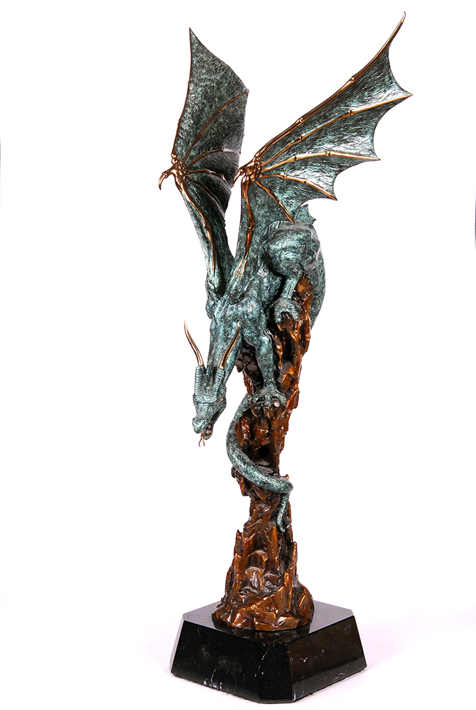 Limited Edition Bill Toma "Stalking" Bronze Dragon Sculpture