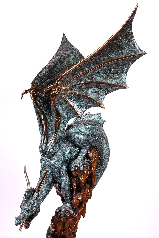 Limited Edition Bill Toma "Stalking" Bronze Dragon Sculpture