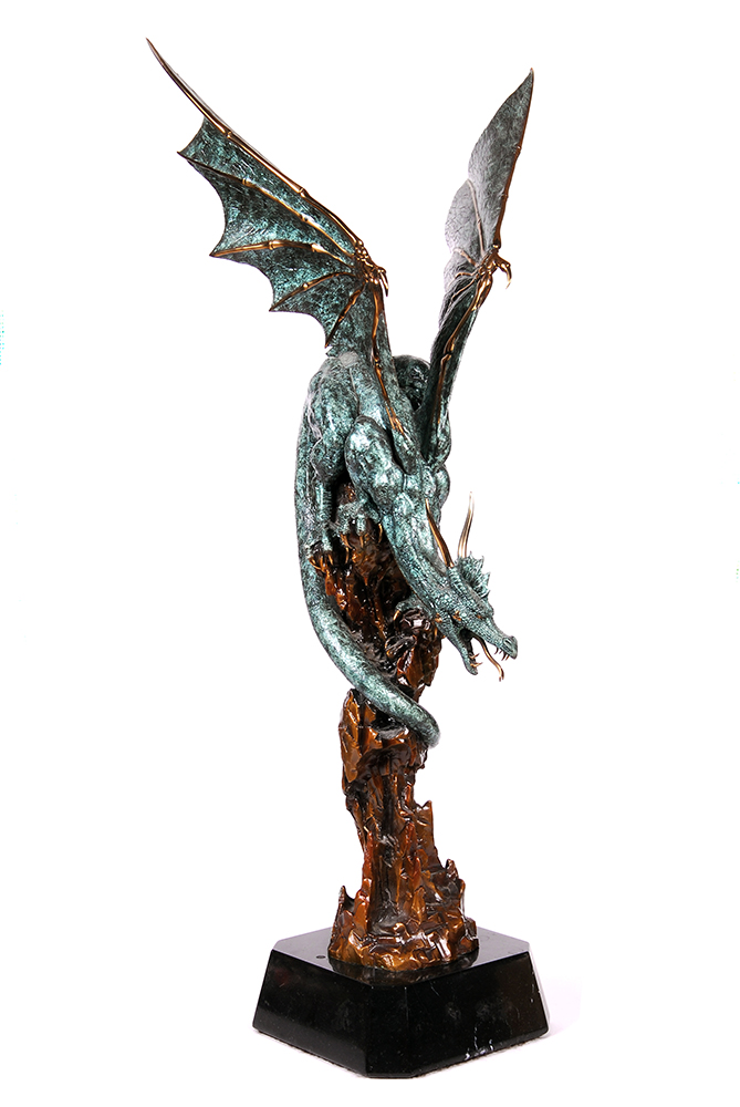 Limited Edition Bill Toma "Stalking" Bronze Dragon Sculpture