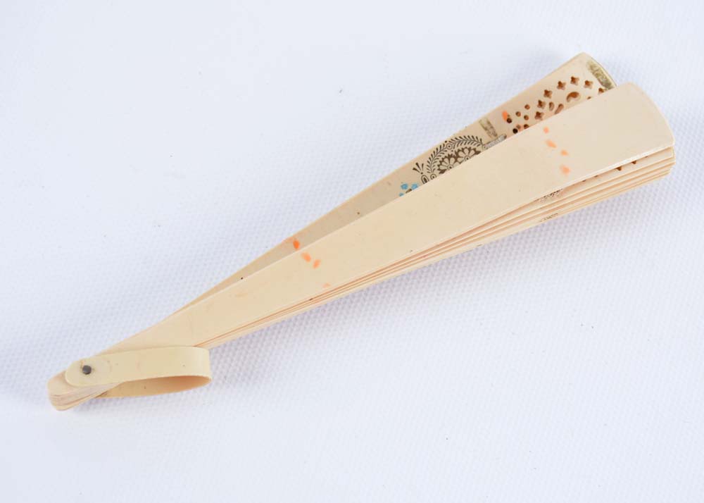 Pairing of Vintage Amiens Lunetiers Brass and Mother of Pearl Opera Glasses with Fan