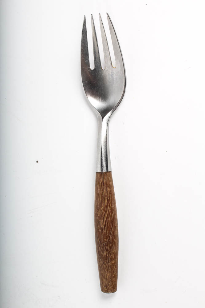 Set of Dansk Designs Fjord Steel and Teak Flatware