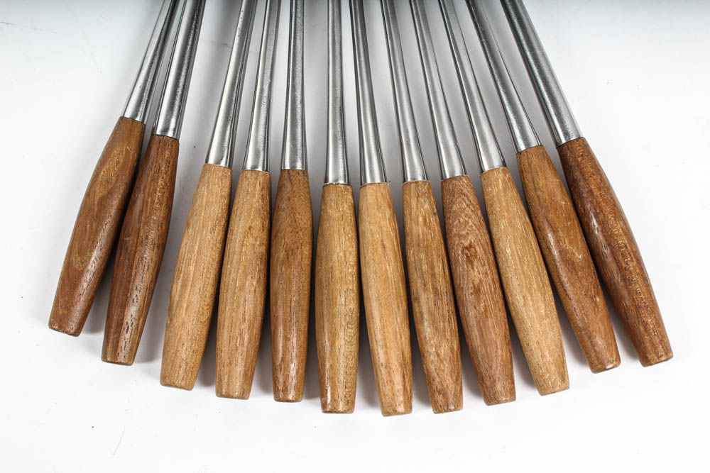 Set of Dansk Designs Fjord Steel and Teak Flatware