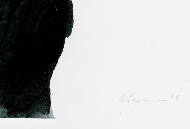 Signed Amber Alexander Watercolor Depiction of a Raven