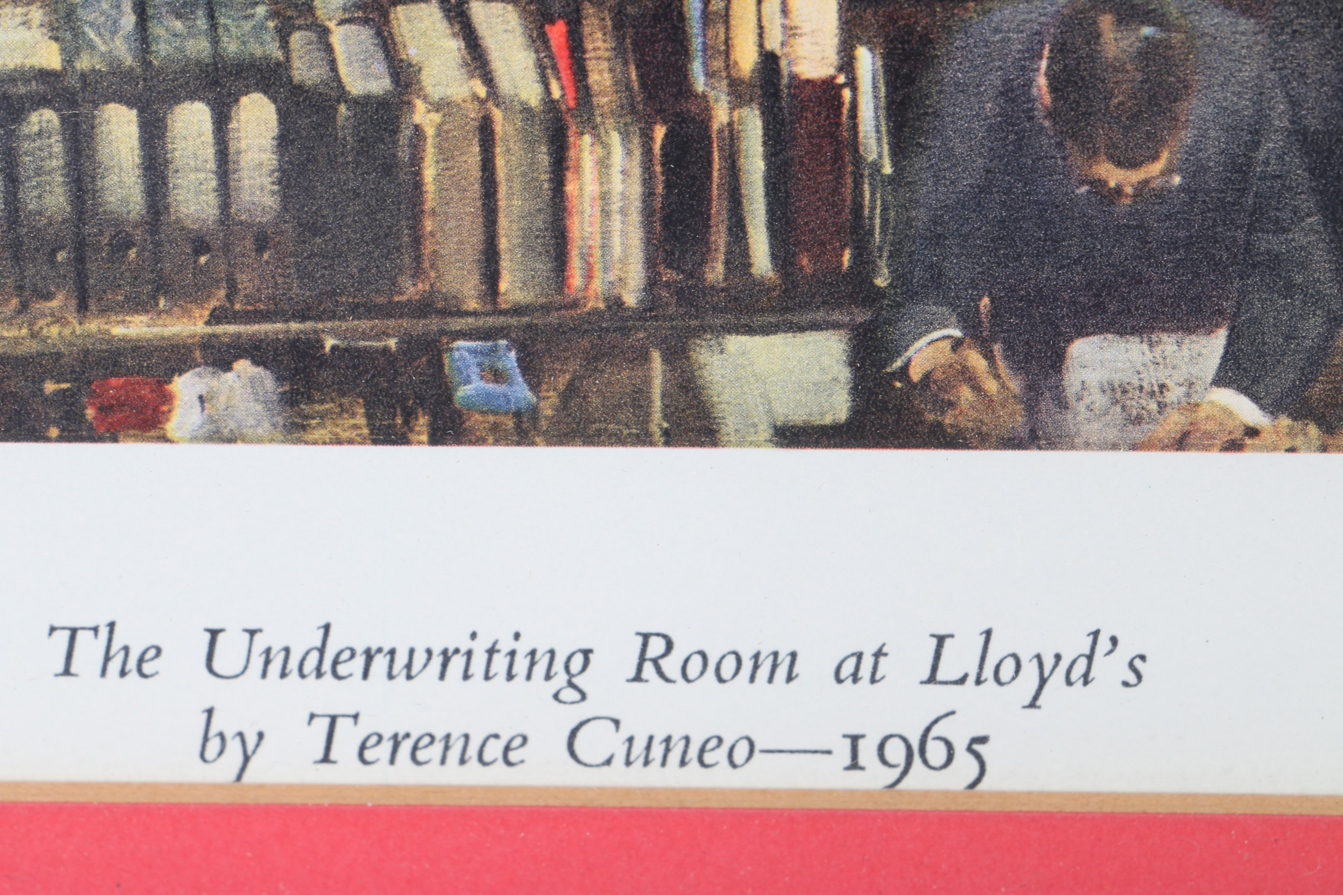 Terence Cuneo Offset Lithograph "The Underwriting Room at Lloyd's"