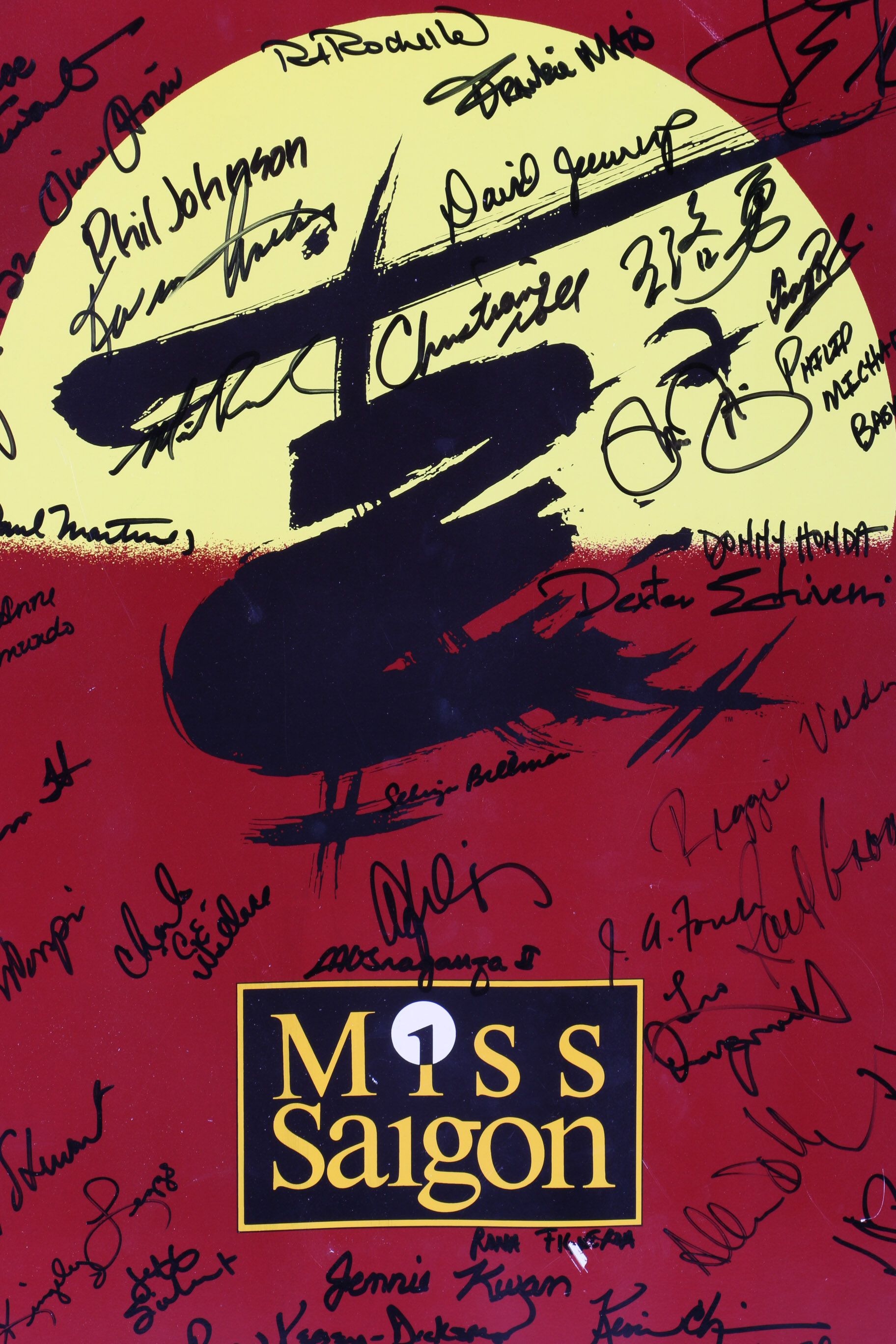 1992 Cast Signed "Miss Saigon" First National Tour Poster