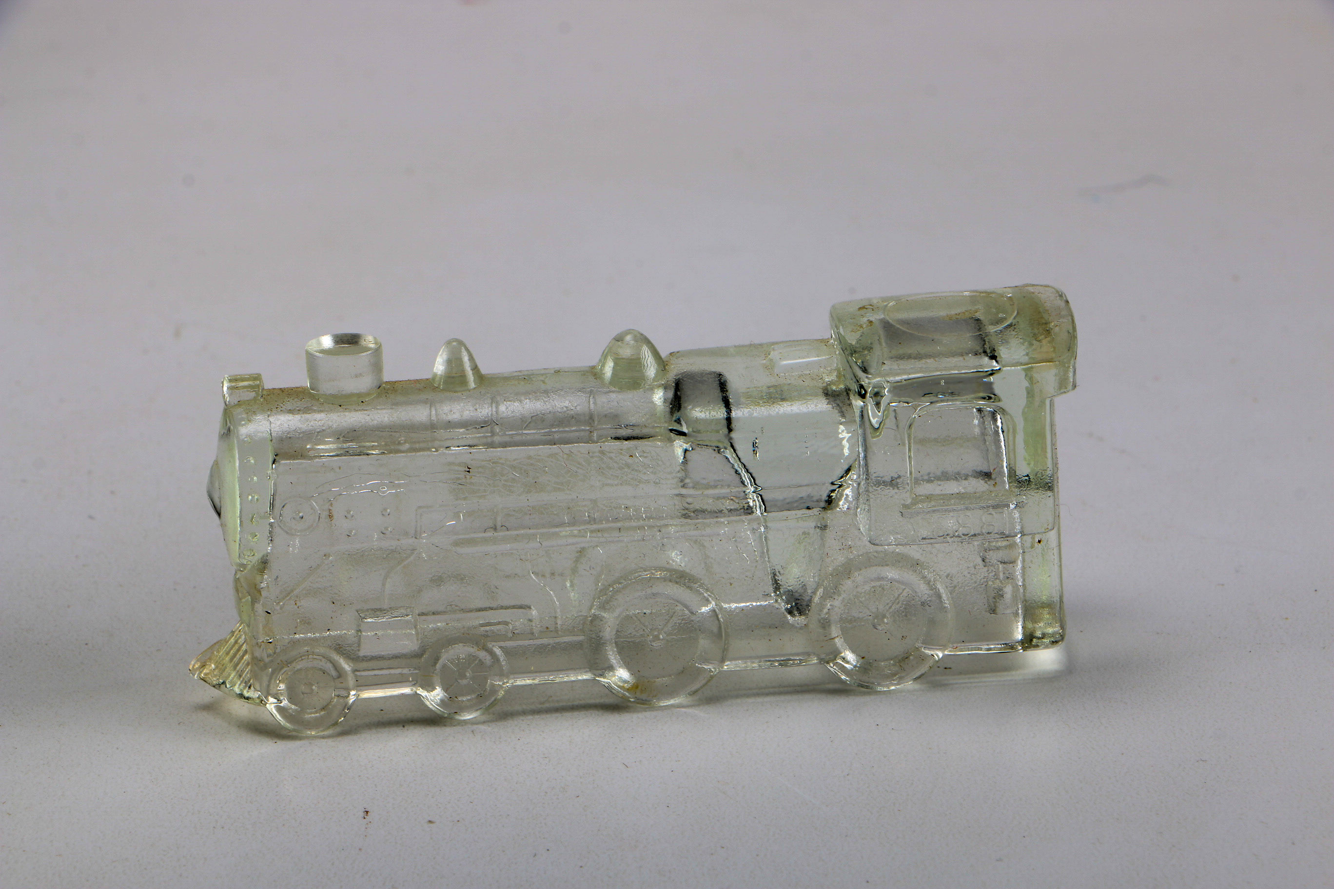 Six Clear Glass Novelty Candy Bottles
