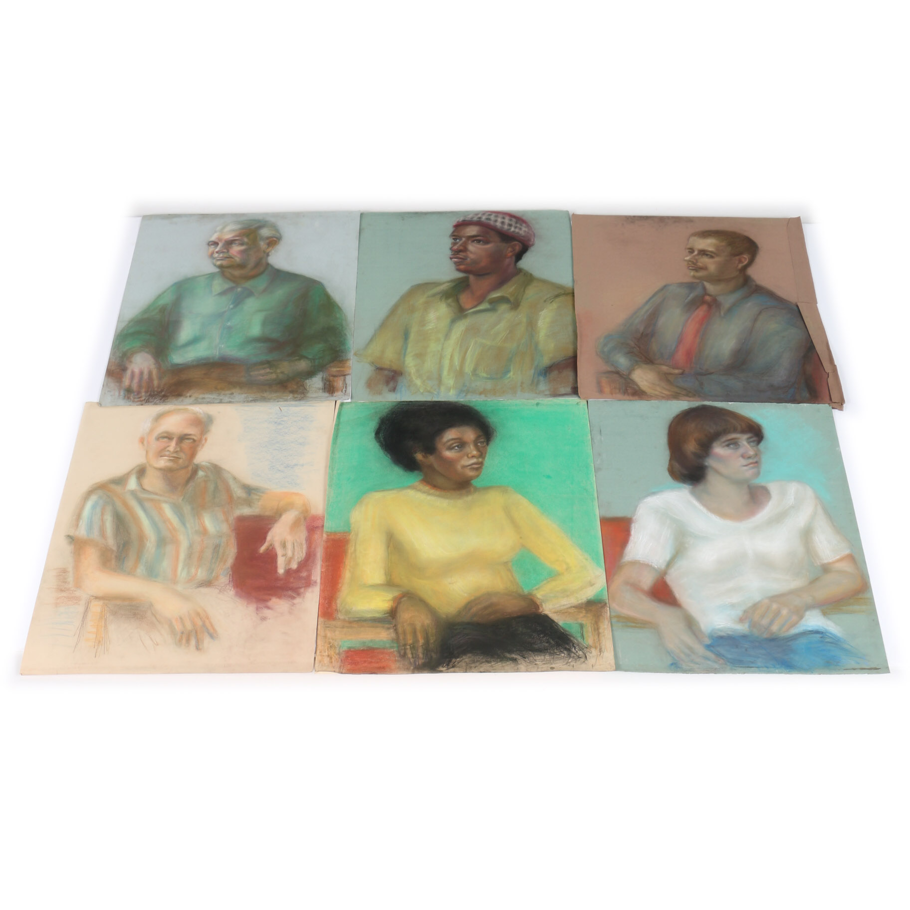Assortment of Chalk Pastel Portraits