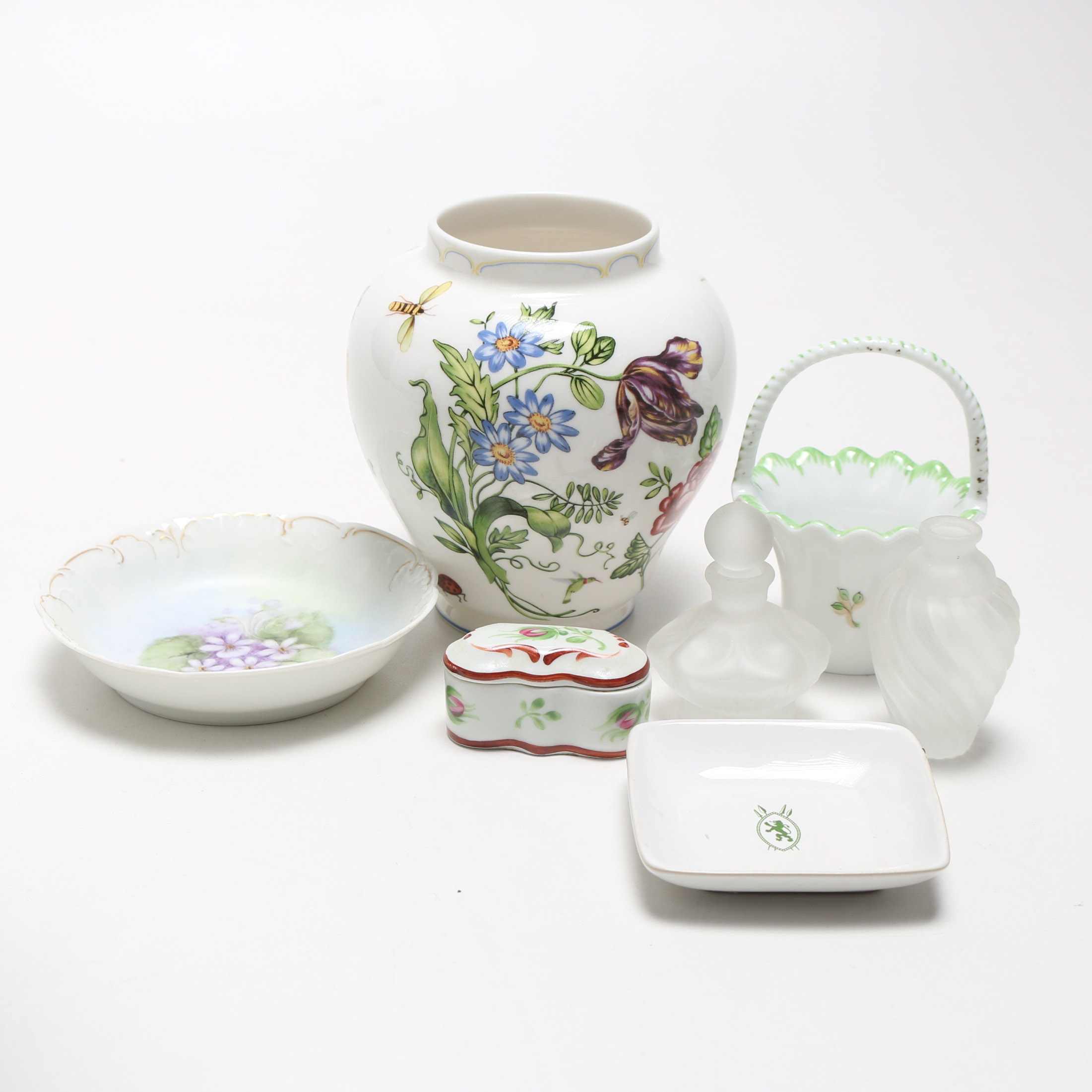 Assortment of Home Decor and Floral Vase