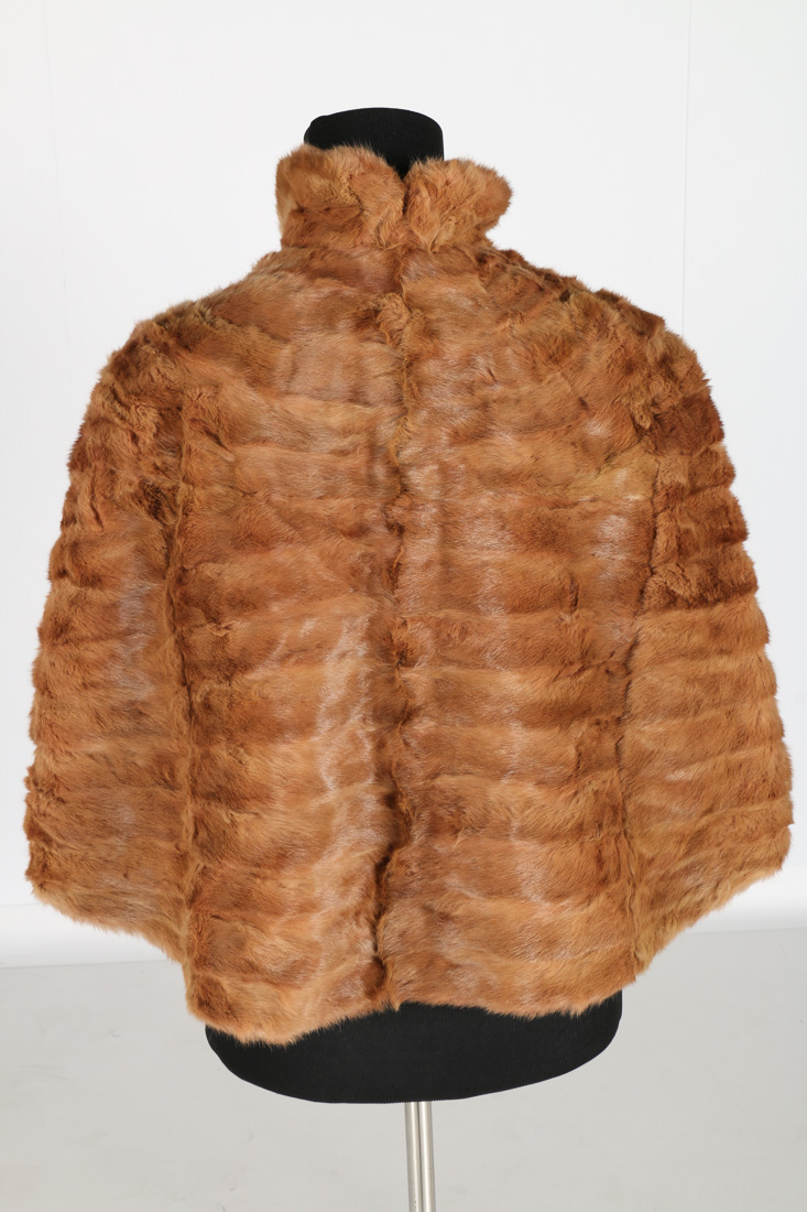 Vintage Ermine Fur Cape, Fox Fur Collar and Mink Fur Collar