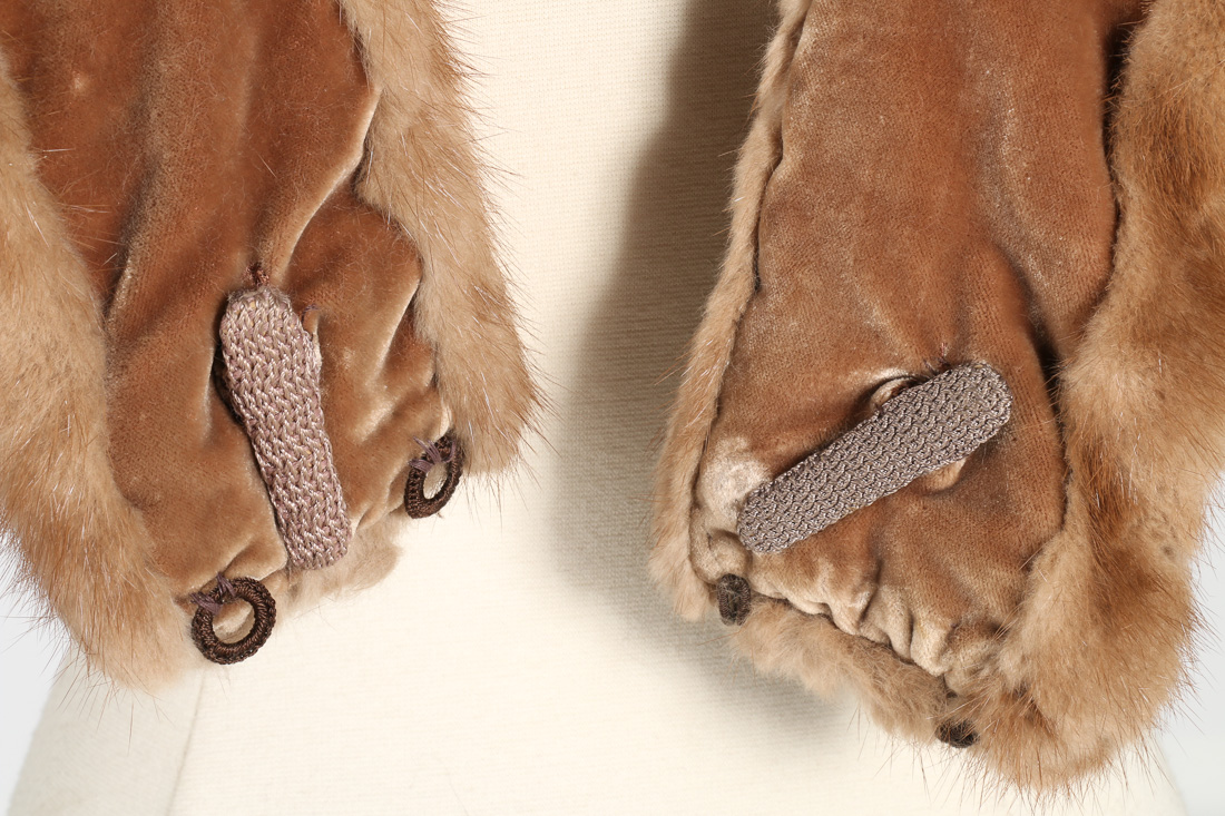 Vintage Ermine Fur Cape, Fox Fur Collar and Mink Fur Collar