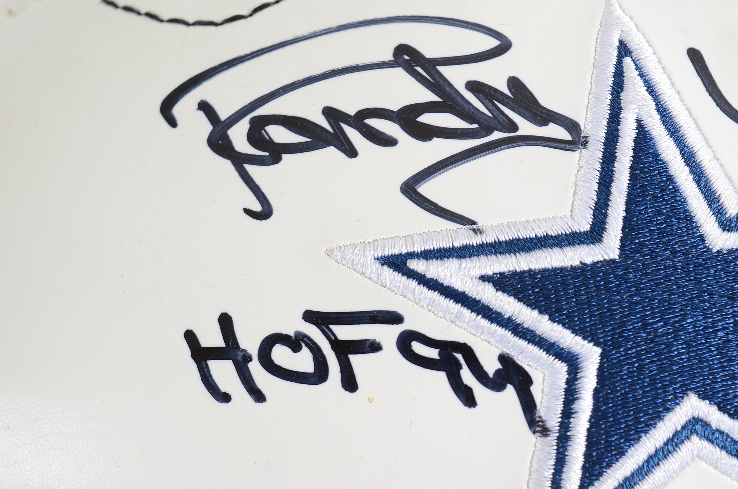 (HOF) Randy White Dallas Cowboys Signed Logo Football