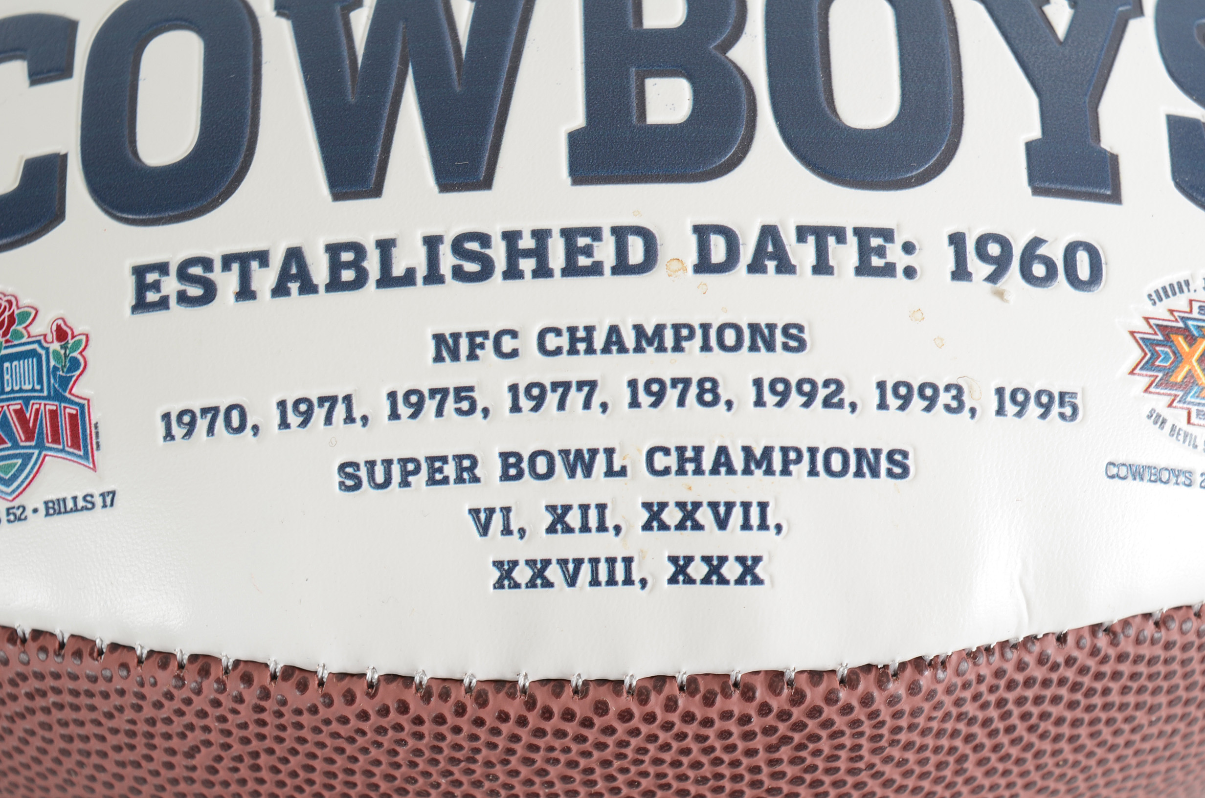 (HOF) Randy White Dallas Cowboys Signed Logo Football