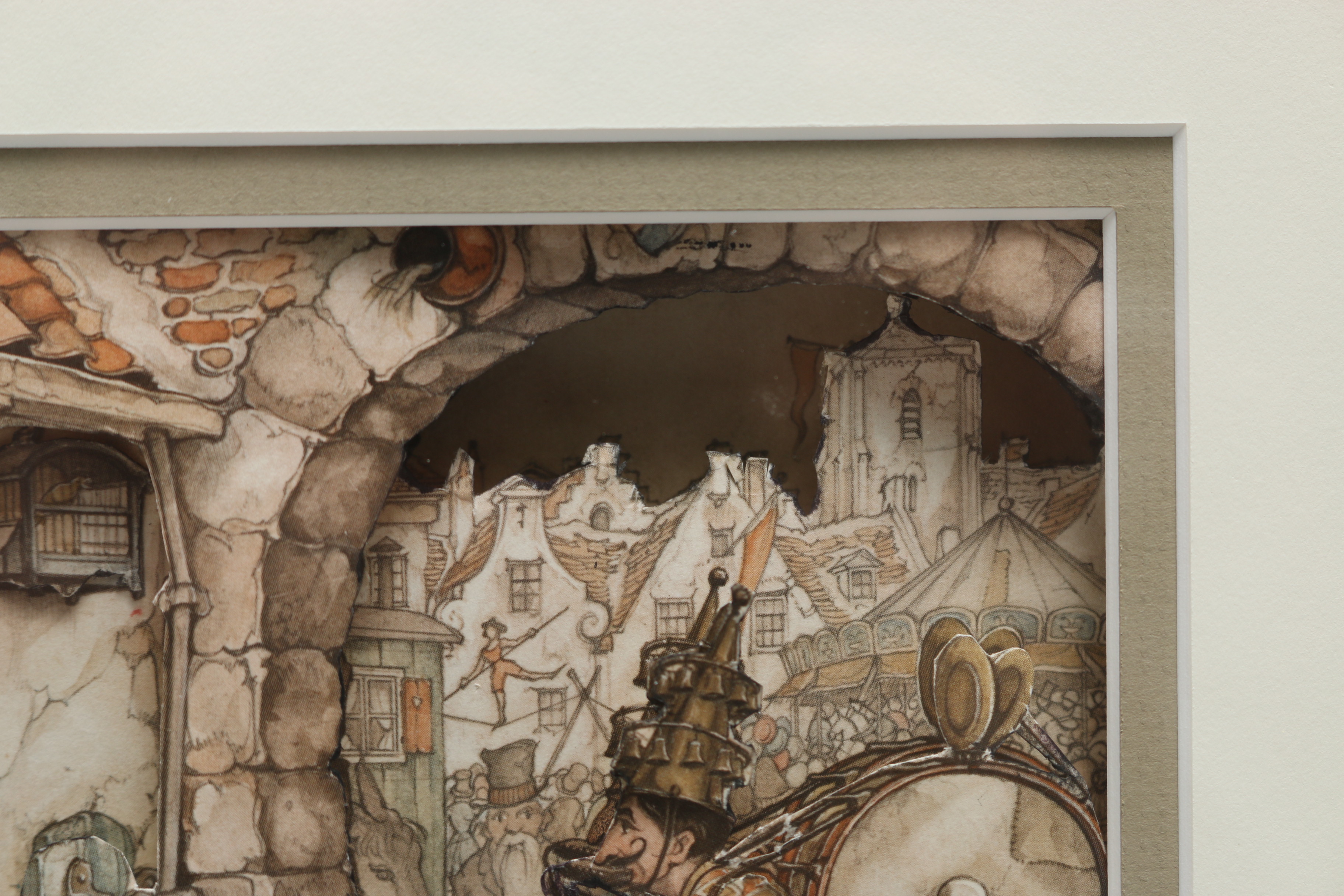 Anton Pieck Layered Offset Lithograph "One Man Band"