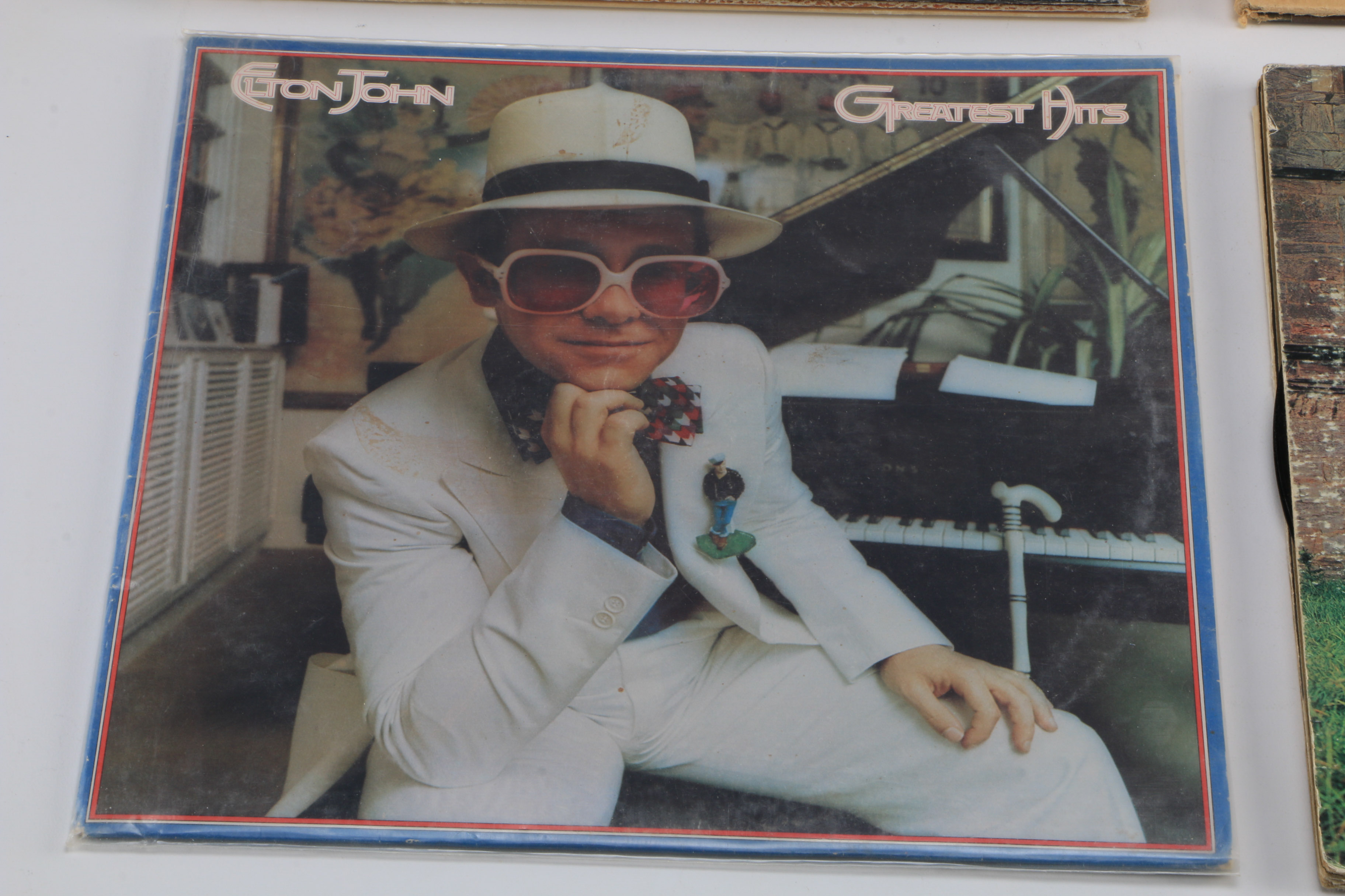 Collection of 1970s Pop Music Vinyl Records Including Elton John, Simon & Garfunkel