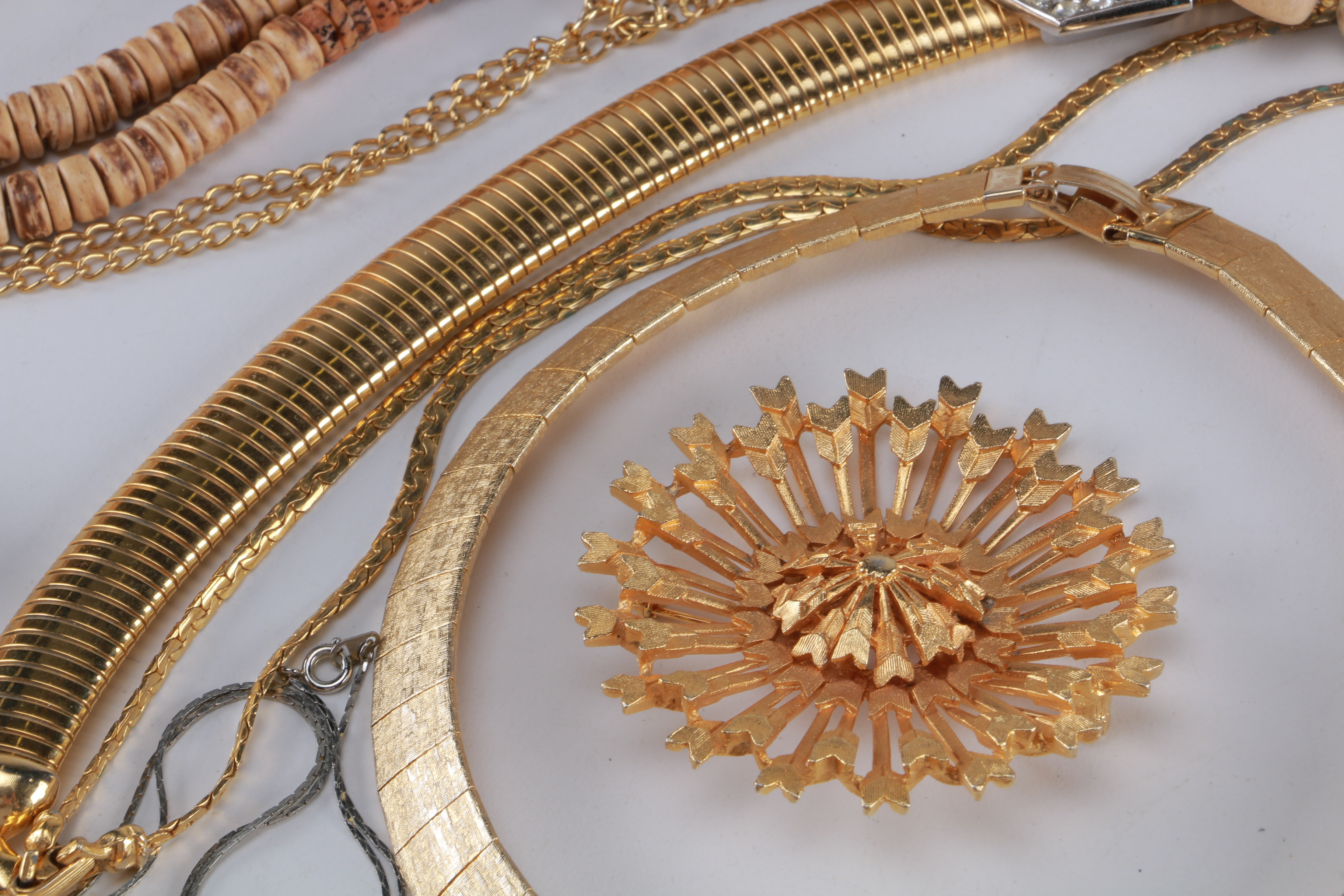 Assortment of Gold Tone Costume Jewelry