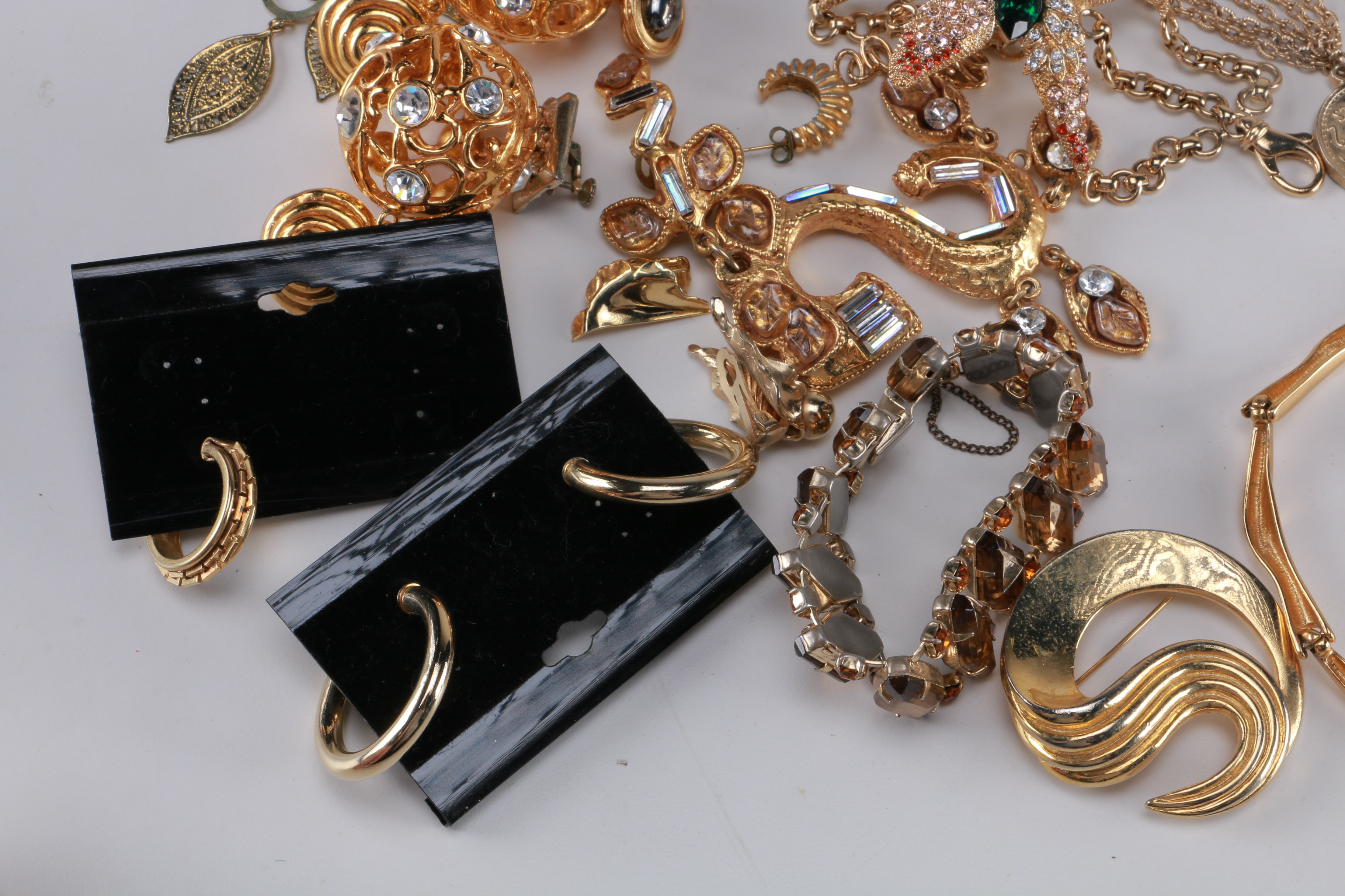 Assortment of Gold Tone Costume Jewelry