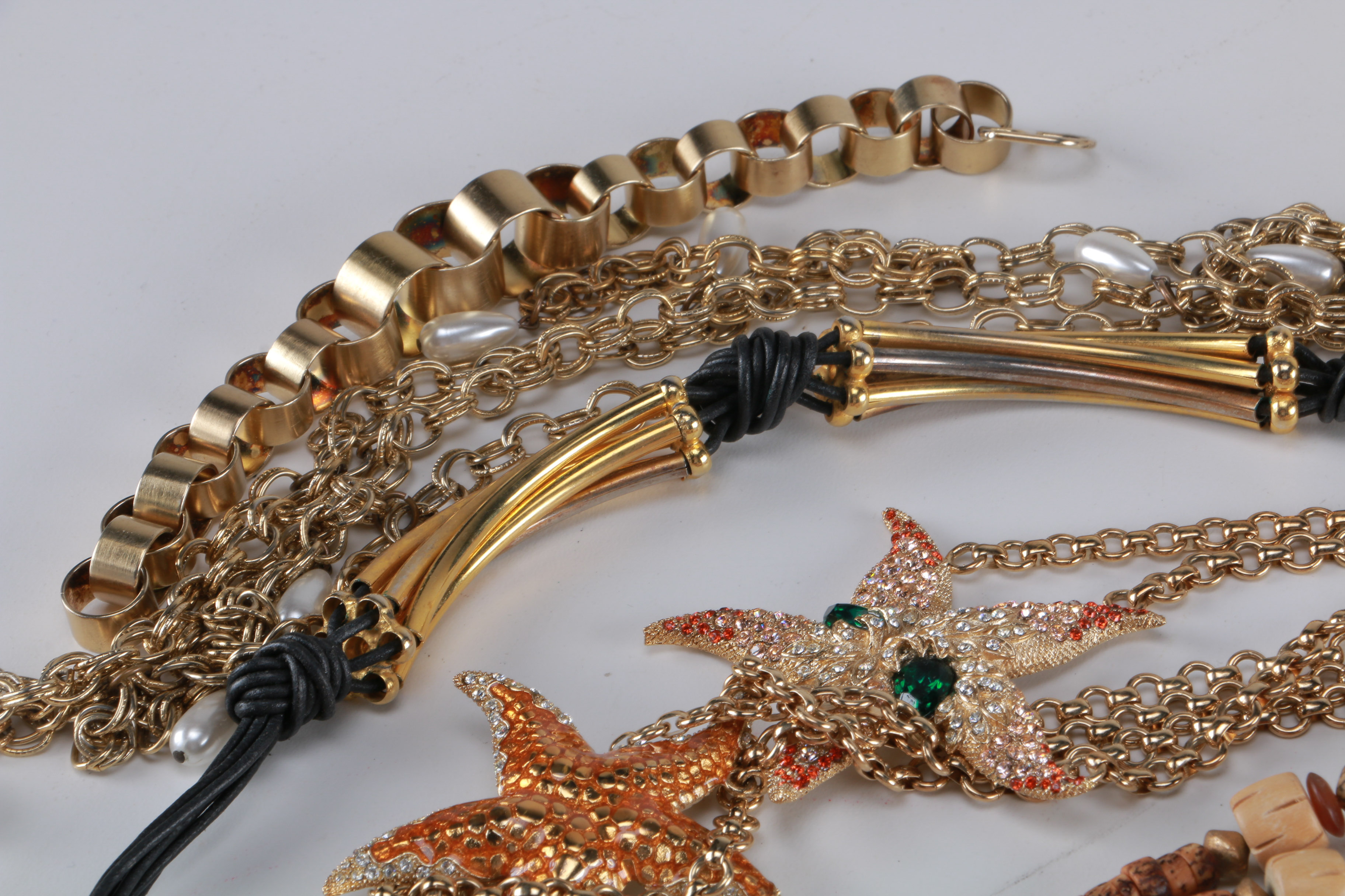 Assortment of Gold Tone Costume Jewelry