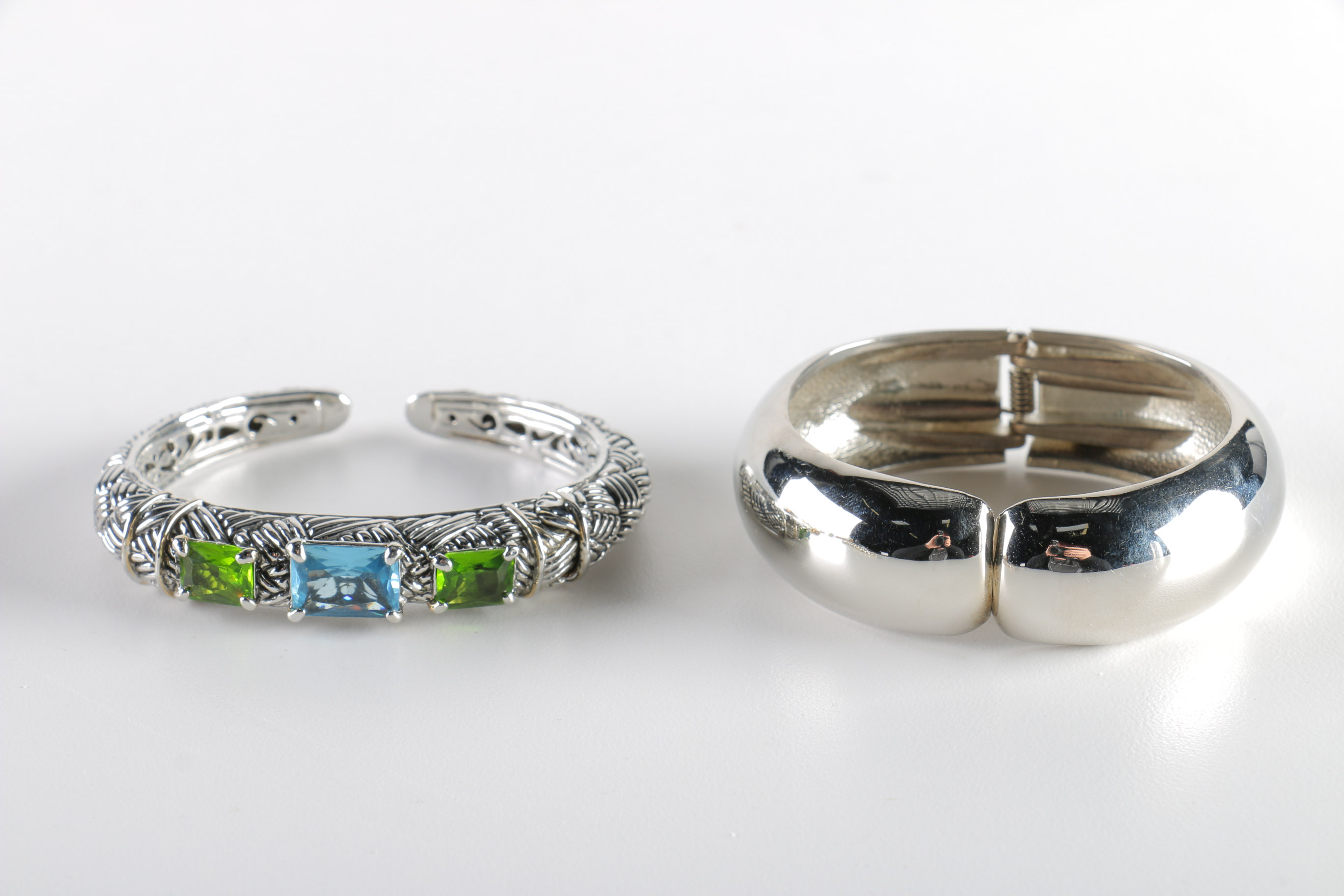 Collection of Silver Tone Bracelets and Bangles
