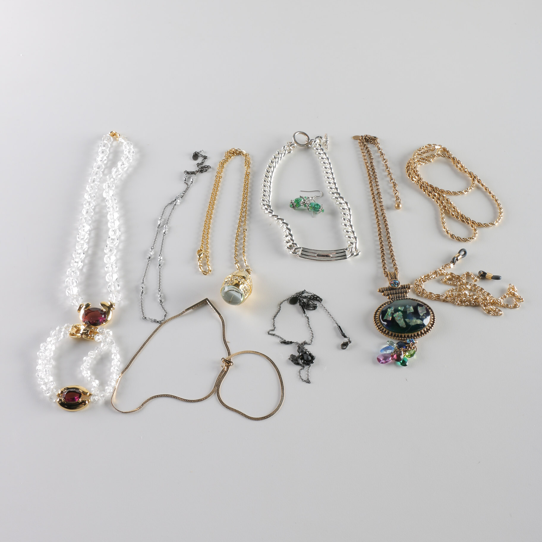 Variety of Costume Necklaces and Pair of Earrings