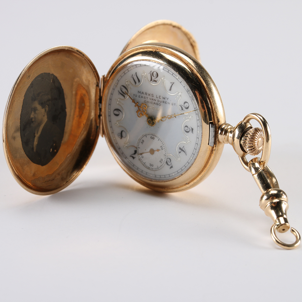 14K Yellow Gold Marks Lewy Pocket Watch