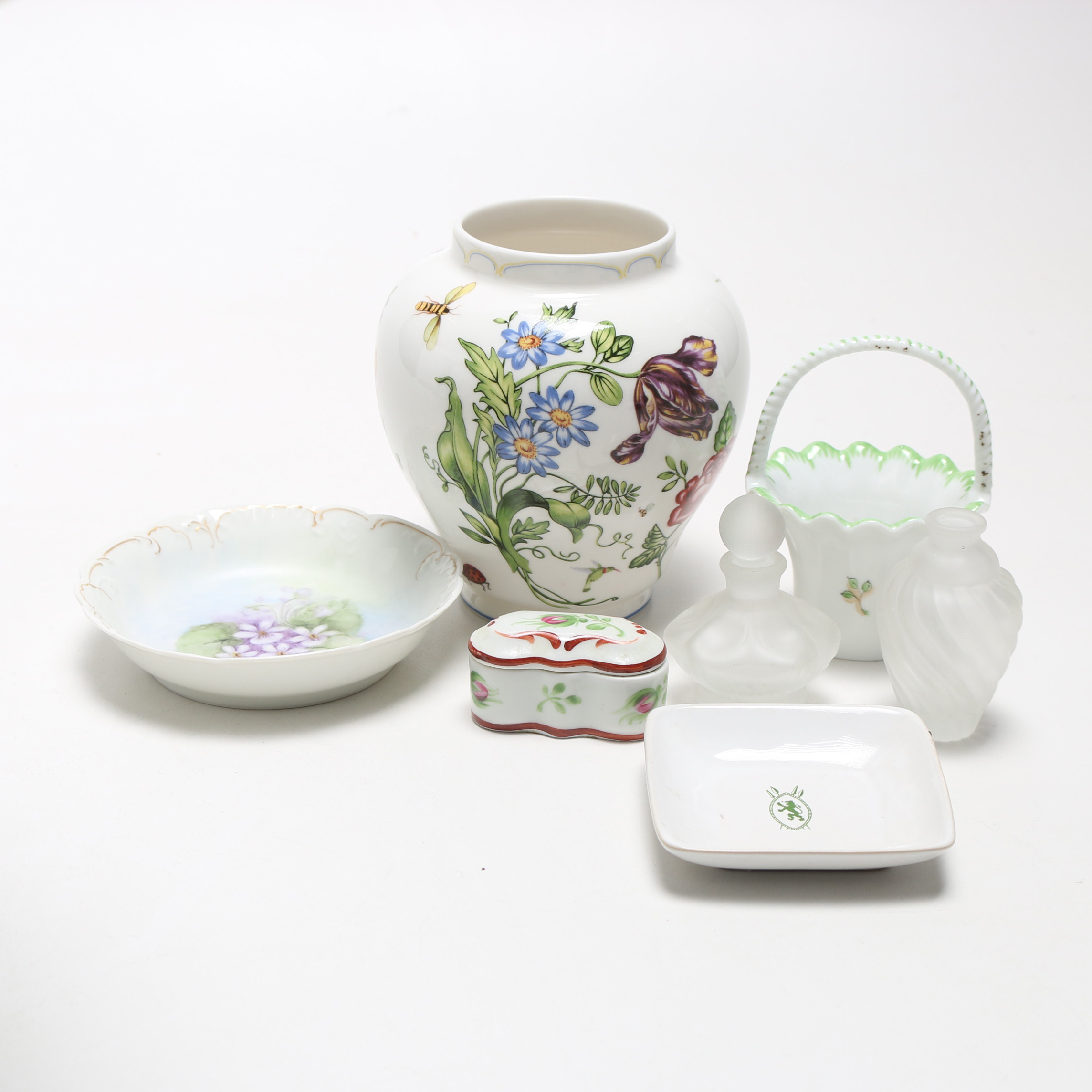 Assortment of Home Decor and Floral Vase