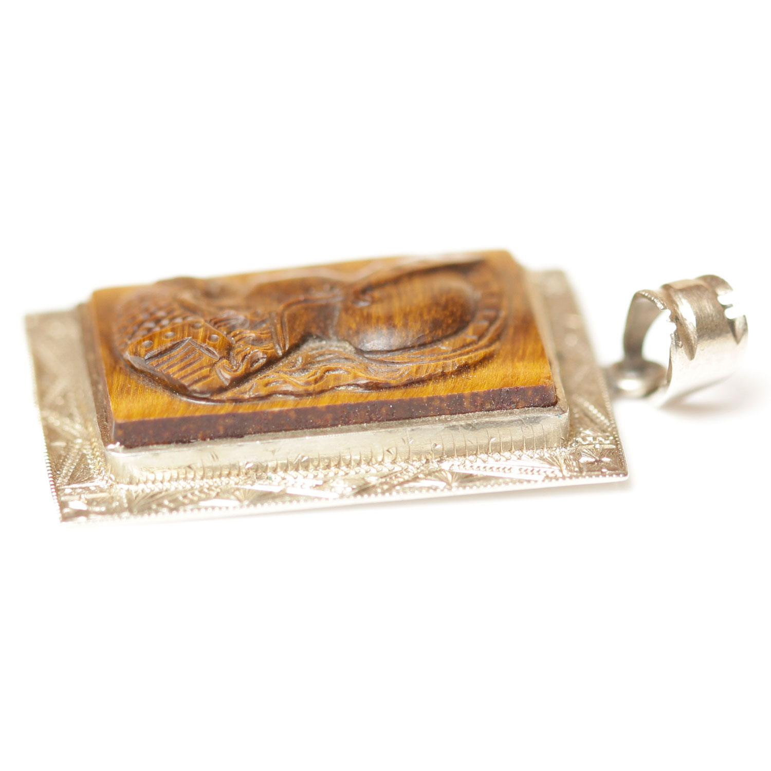 Tigers Eye Intaglio Pendant