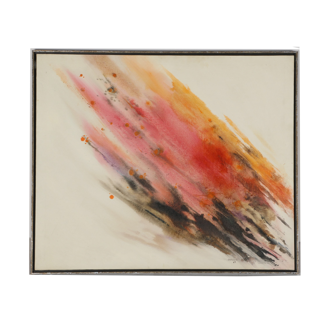 Mary Scruggs Spencer Signed Oil Painting "Pink Poppied"