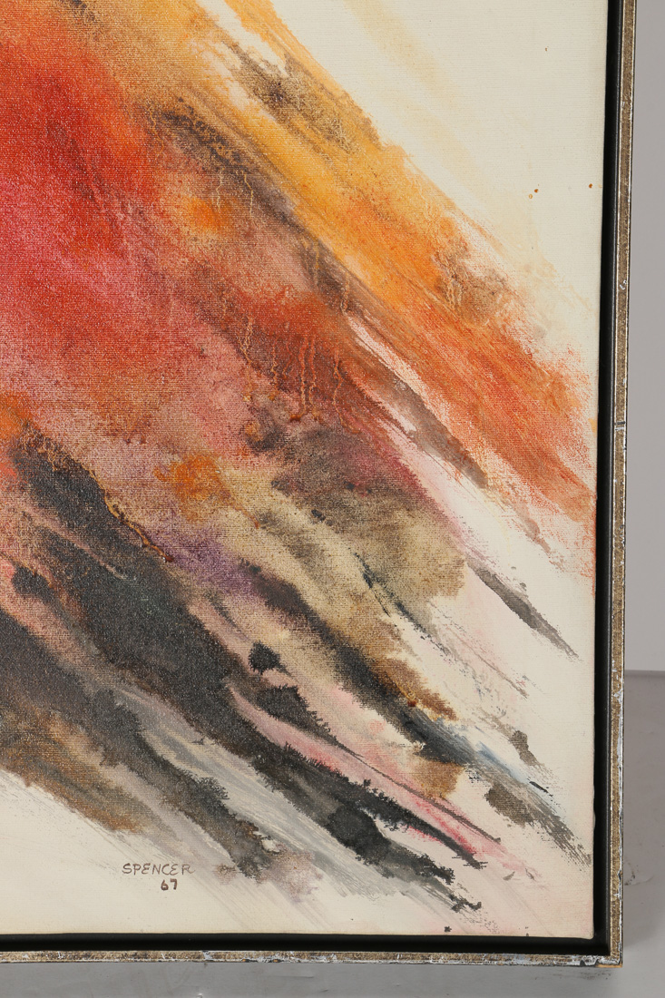 Mary Scruggs Spencer Signed Oil Painting "Pink Poppied"