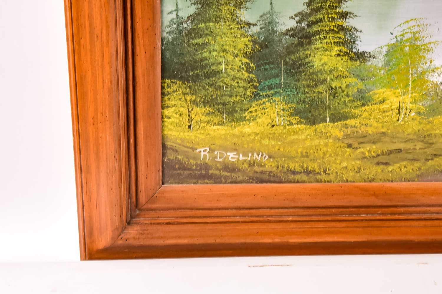 R. Delind Mountain Landscape Oil Painting