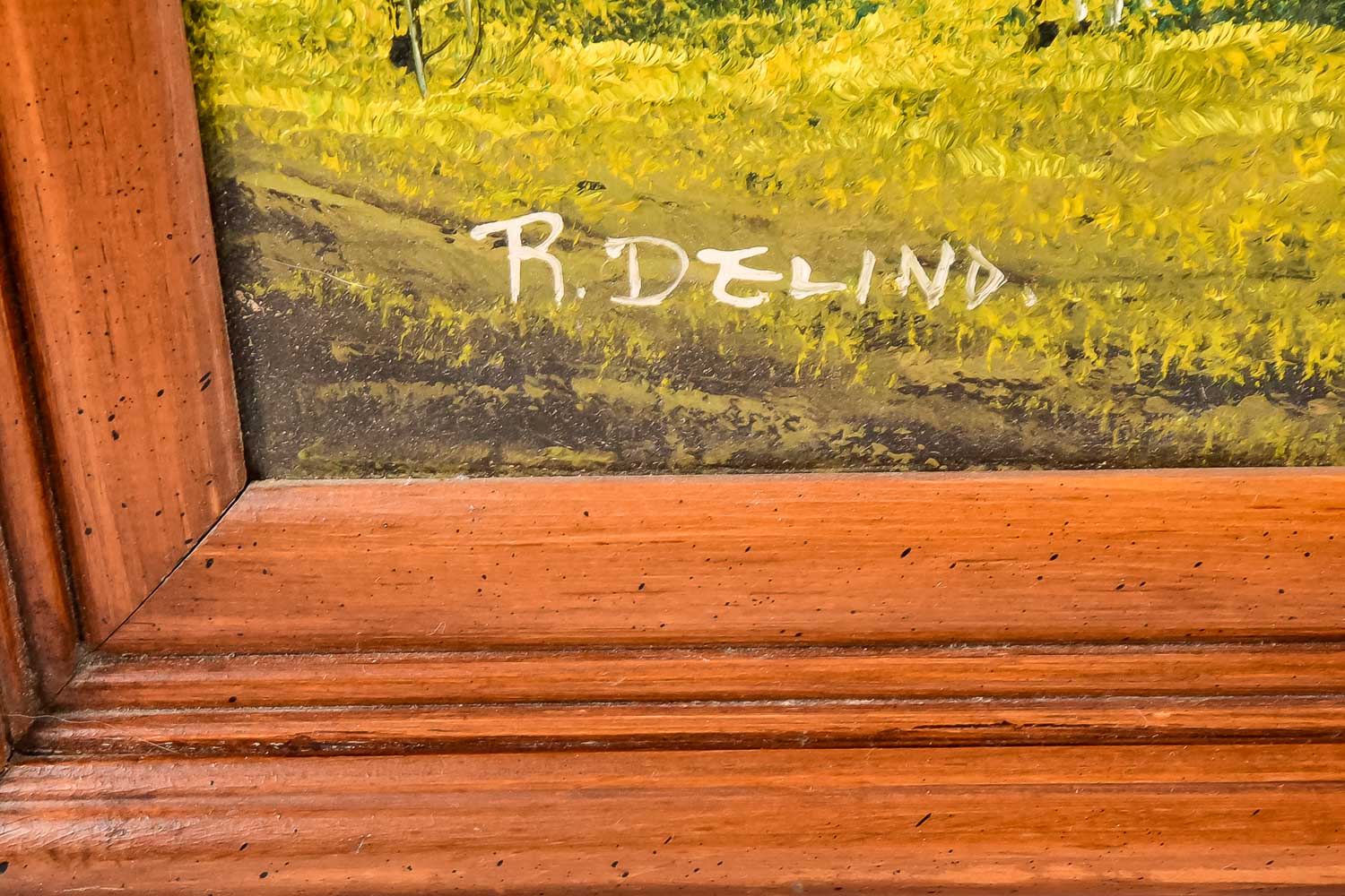 R. Delind Mountain Landscape Oil Painting