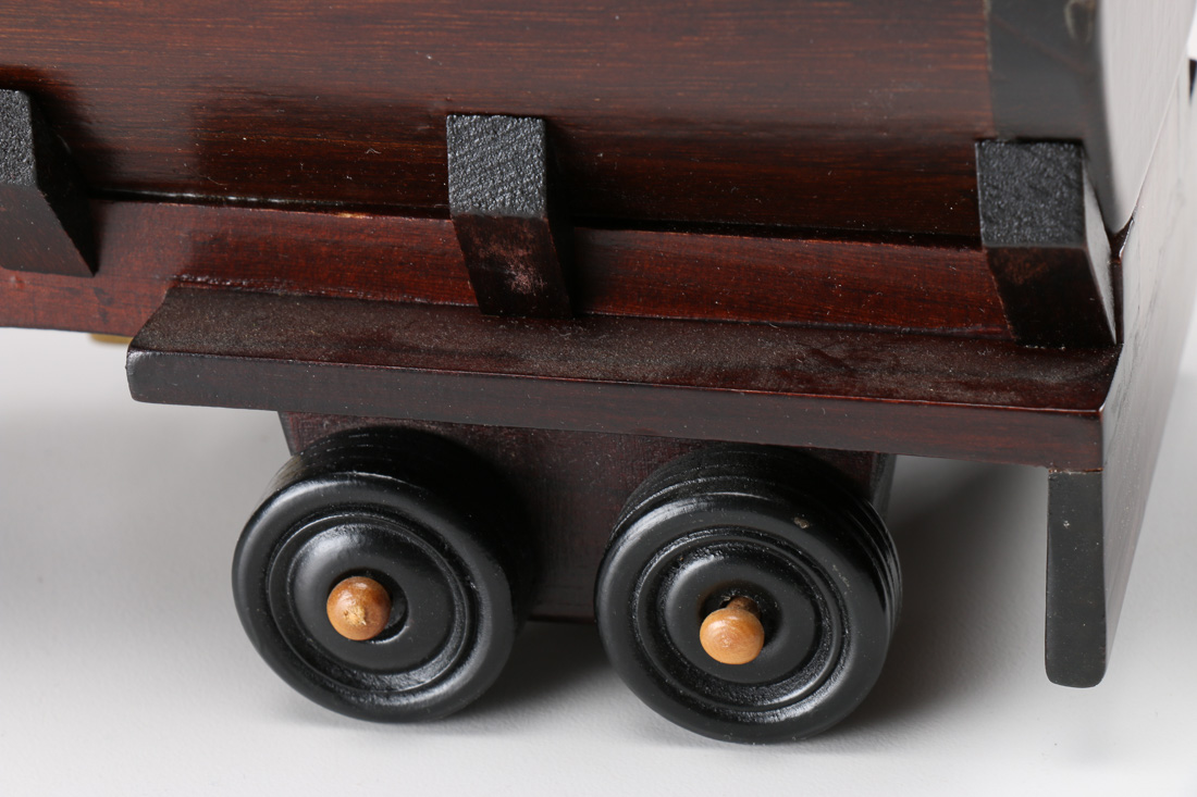 Hand Carved Wooden Semi Truck With Cargo Storage