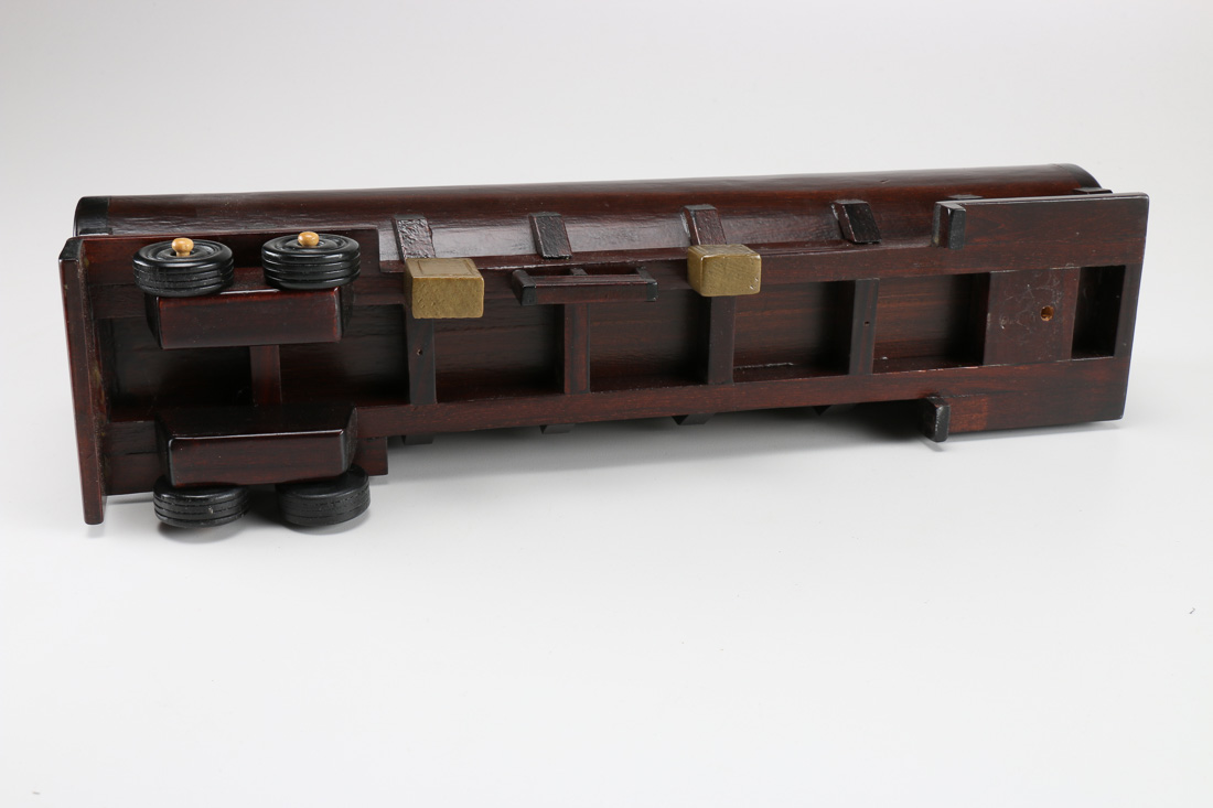 Hand Carved Wooden Semi Truck With Cargo Storage