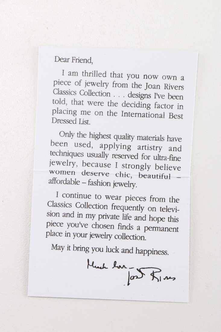 Joan Rivers Classics Collection Necklace and Bracelet With Respective Bag and Box