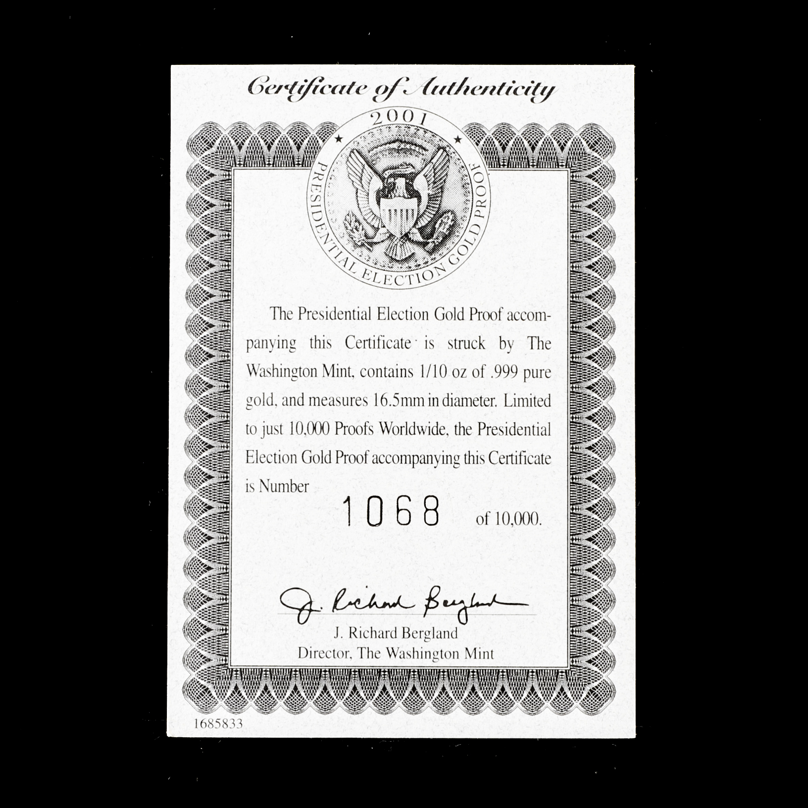 2001 Washington Mint George Bush/Al Gore Proof Set