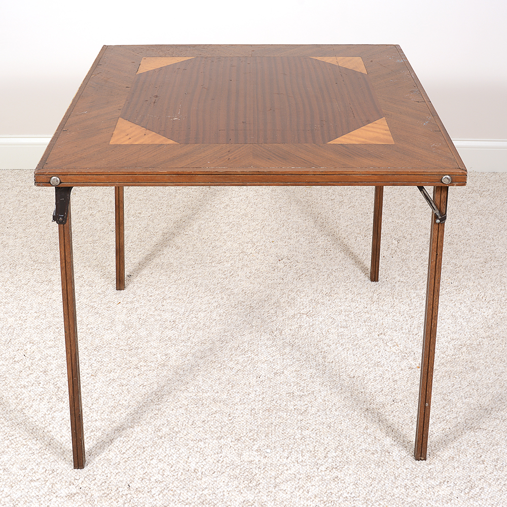 Inlaid Wood Folding Table