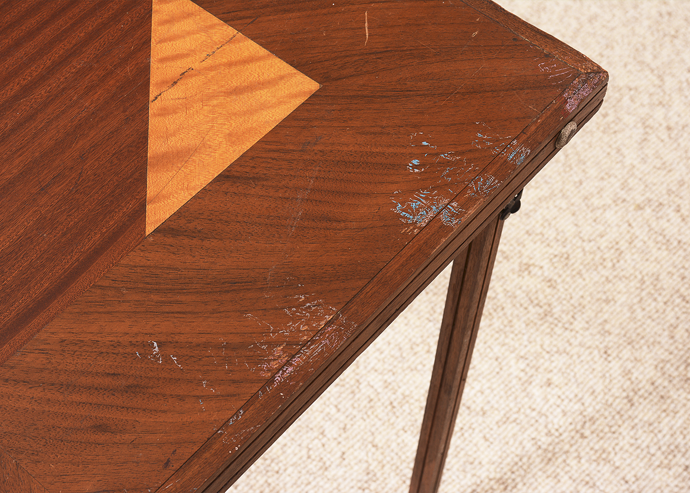 Inlaid Wood Folding Table