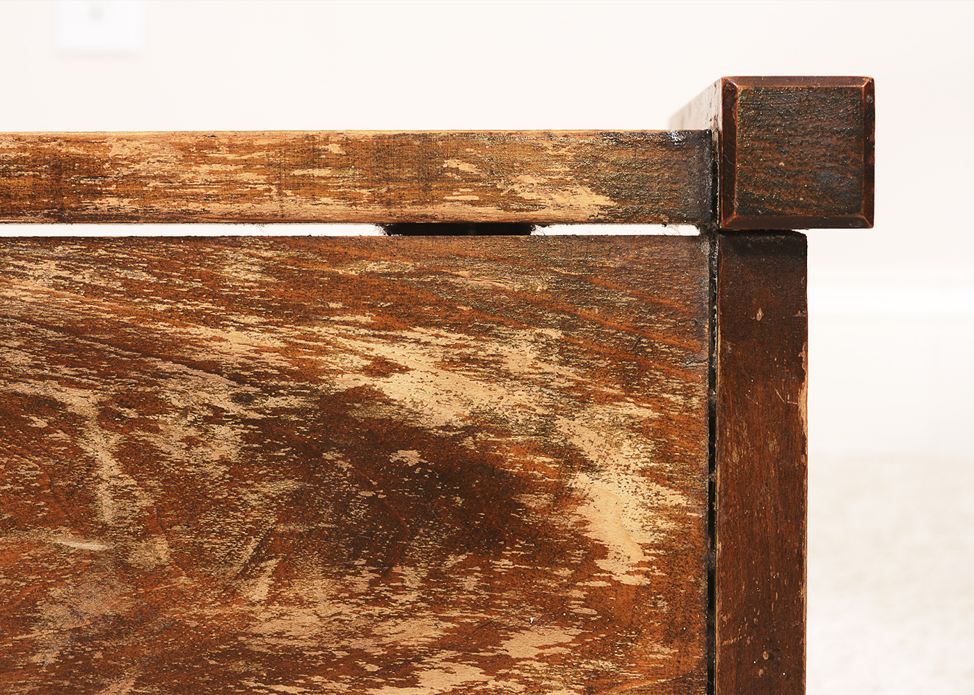 Mid-Century Wood Chair with Wood Stool