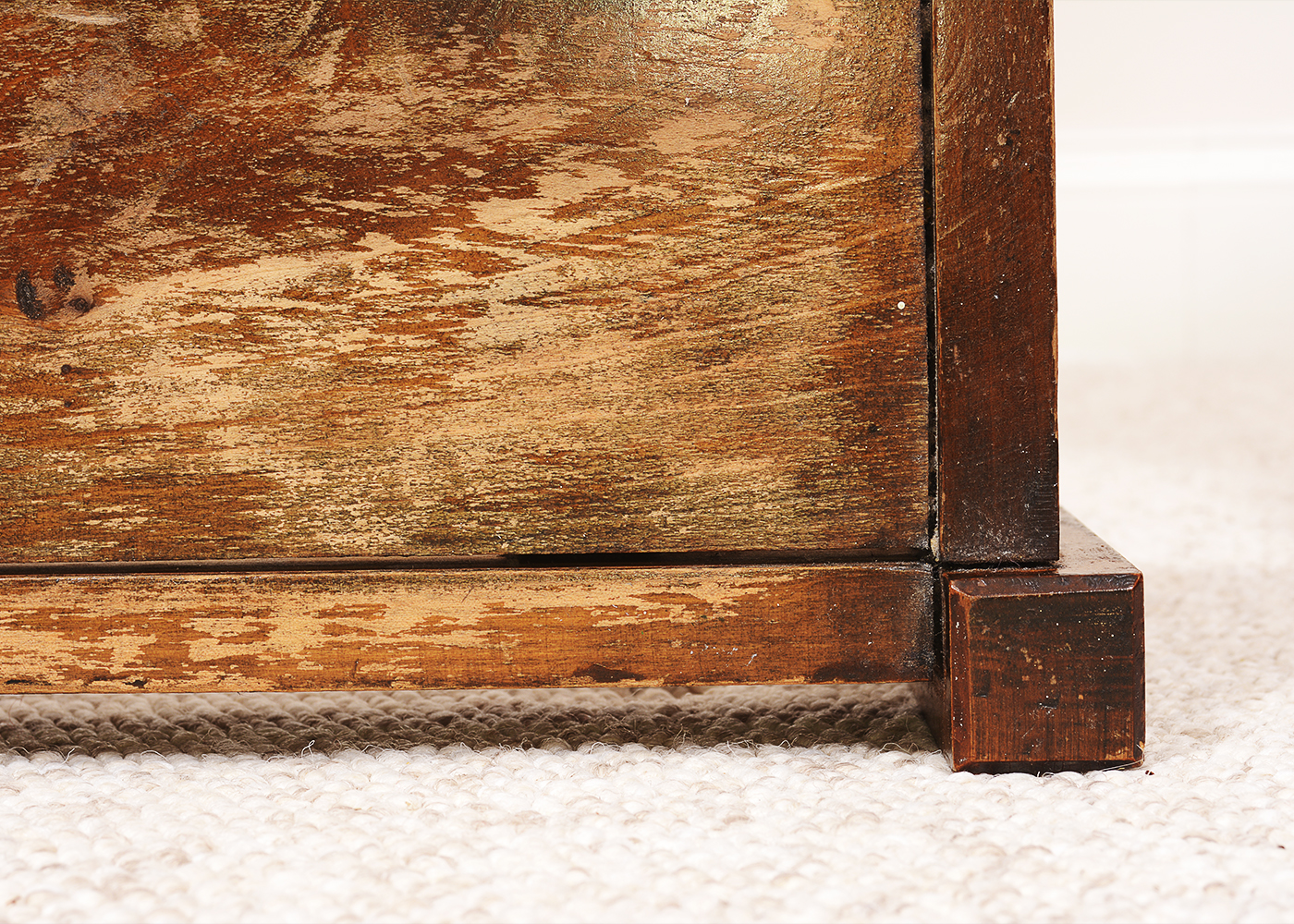 Mid-Century Wood Chair with Wood Stool