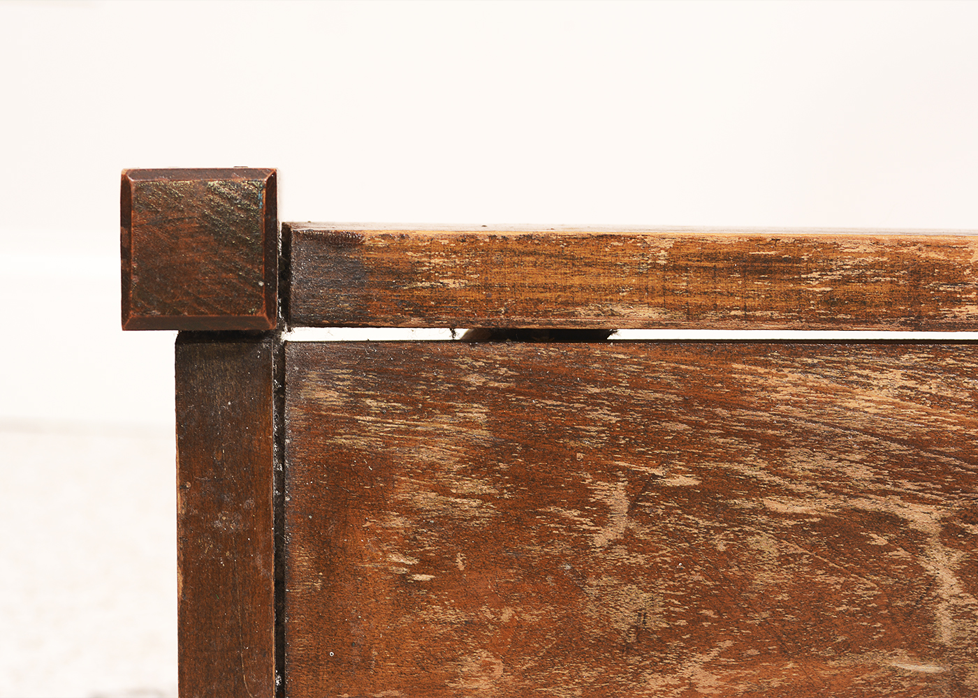 Mid-Century Wood Chair with Wood Stool